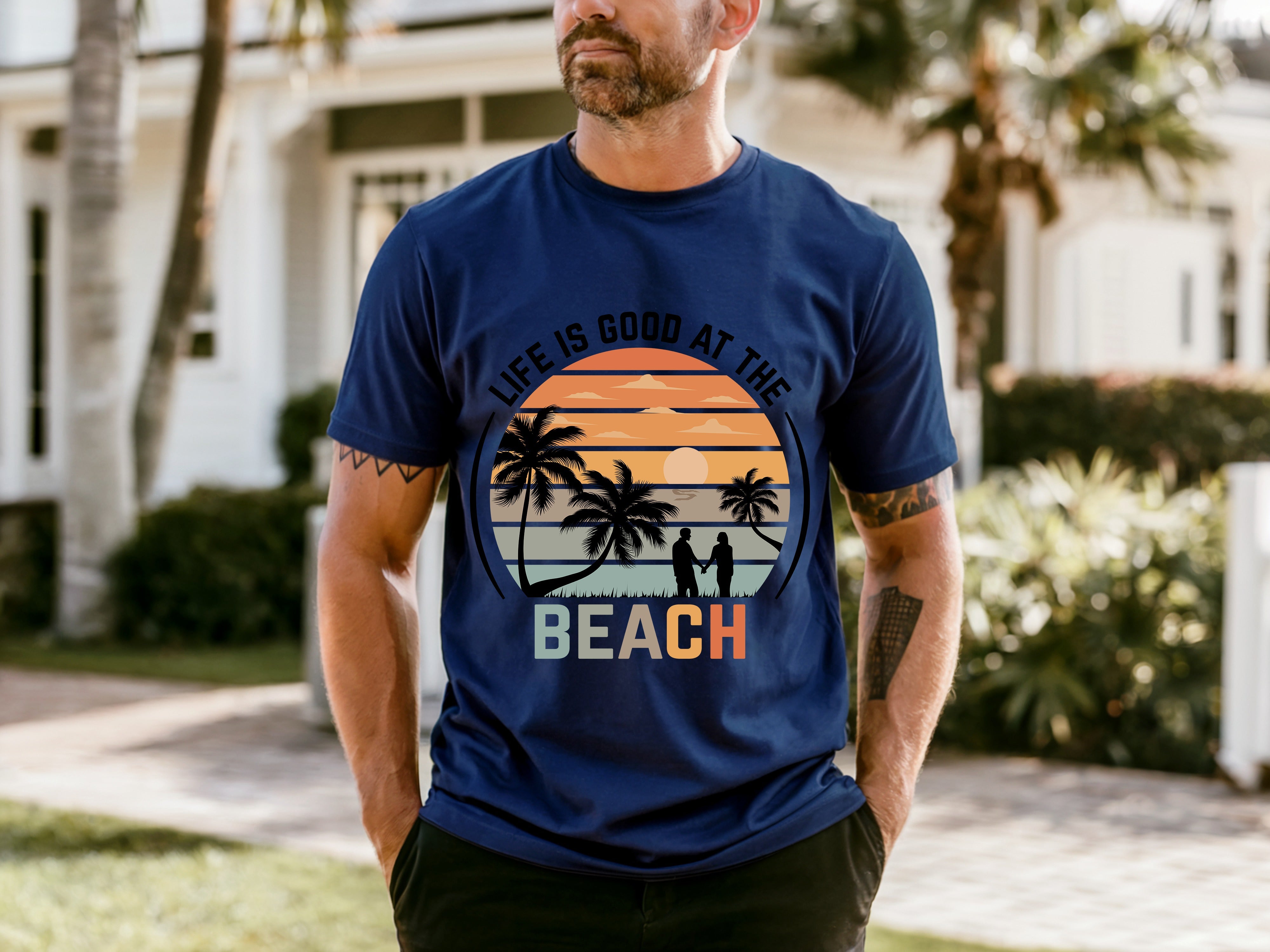 Couple On Vacation Men's Fashionable Thin Short Sleeve