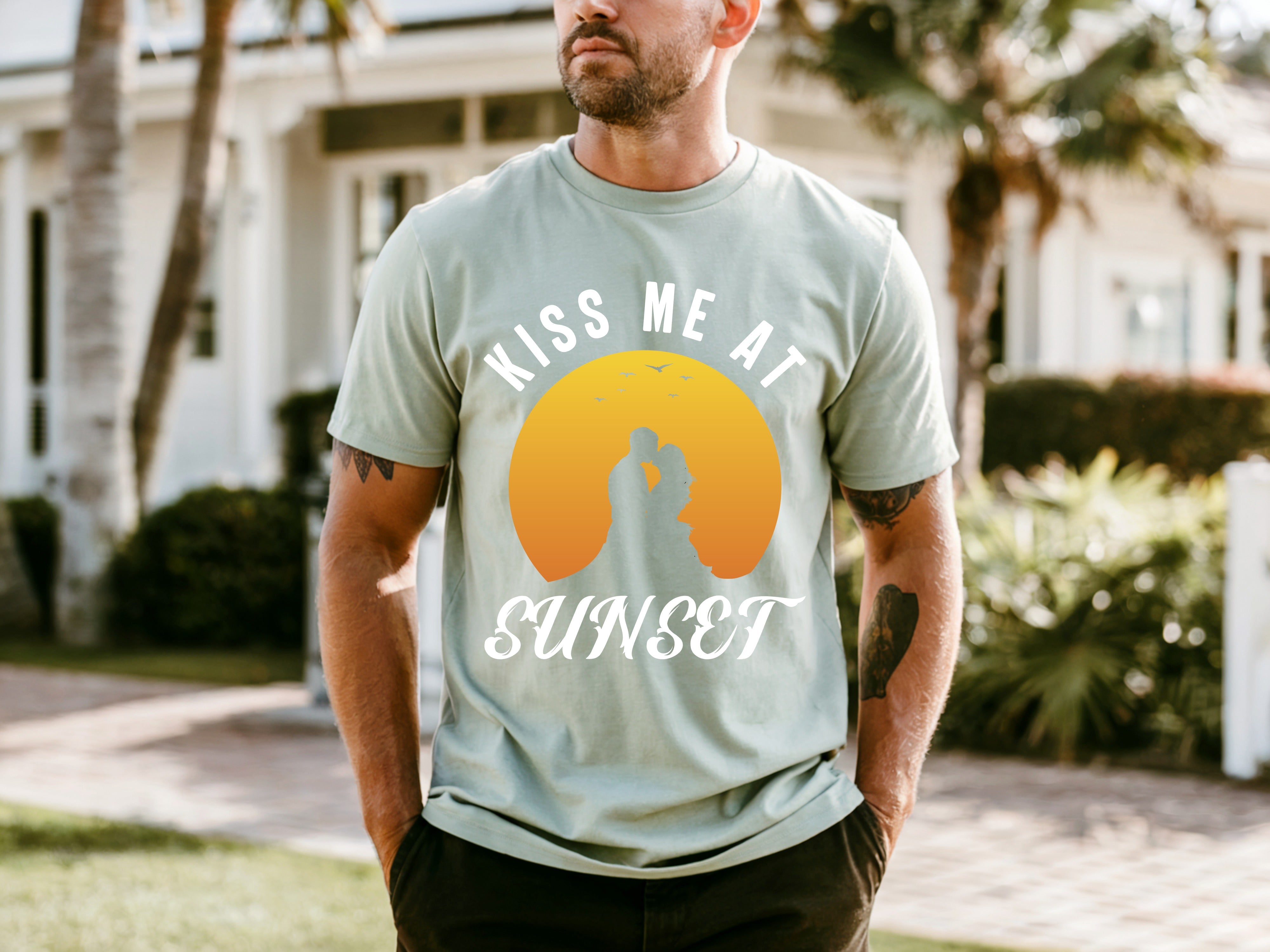 Couple On Vacation Men's Sports Handsome Niche Short Sleeve