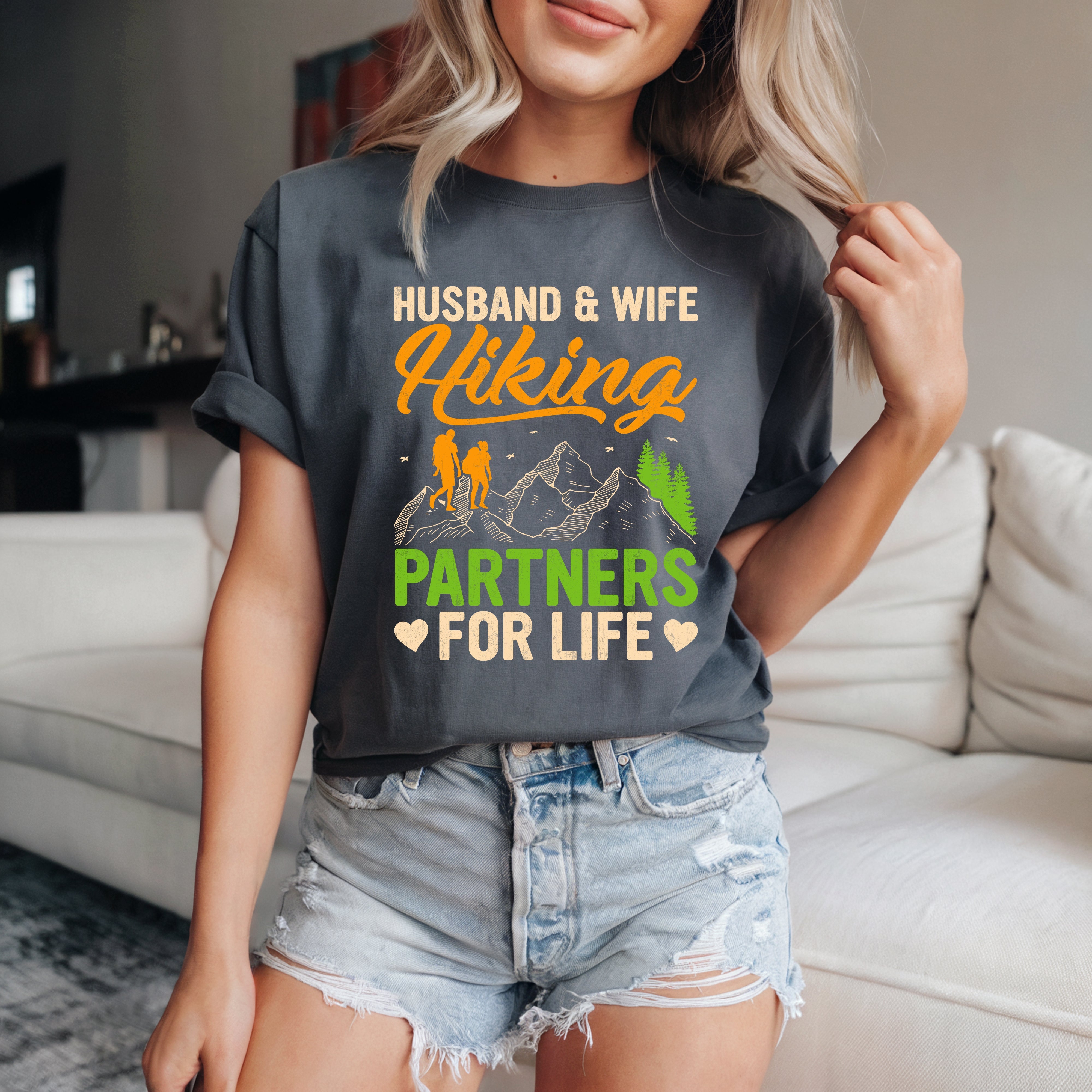 Couple On Vacation Women's Cartoon Cute Print Short Sleeves