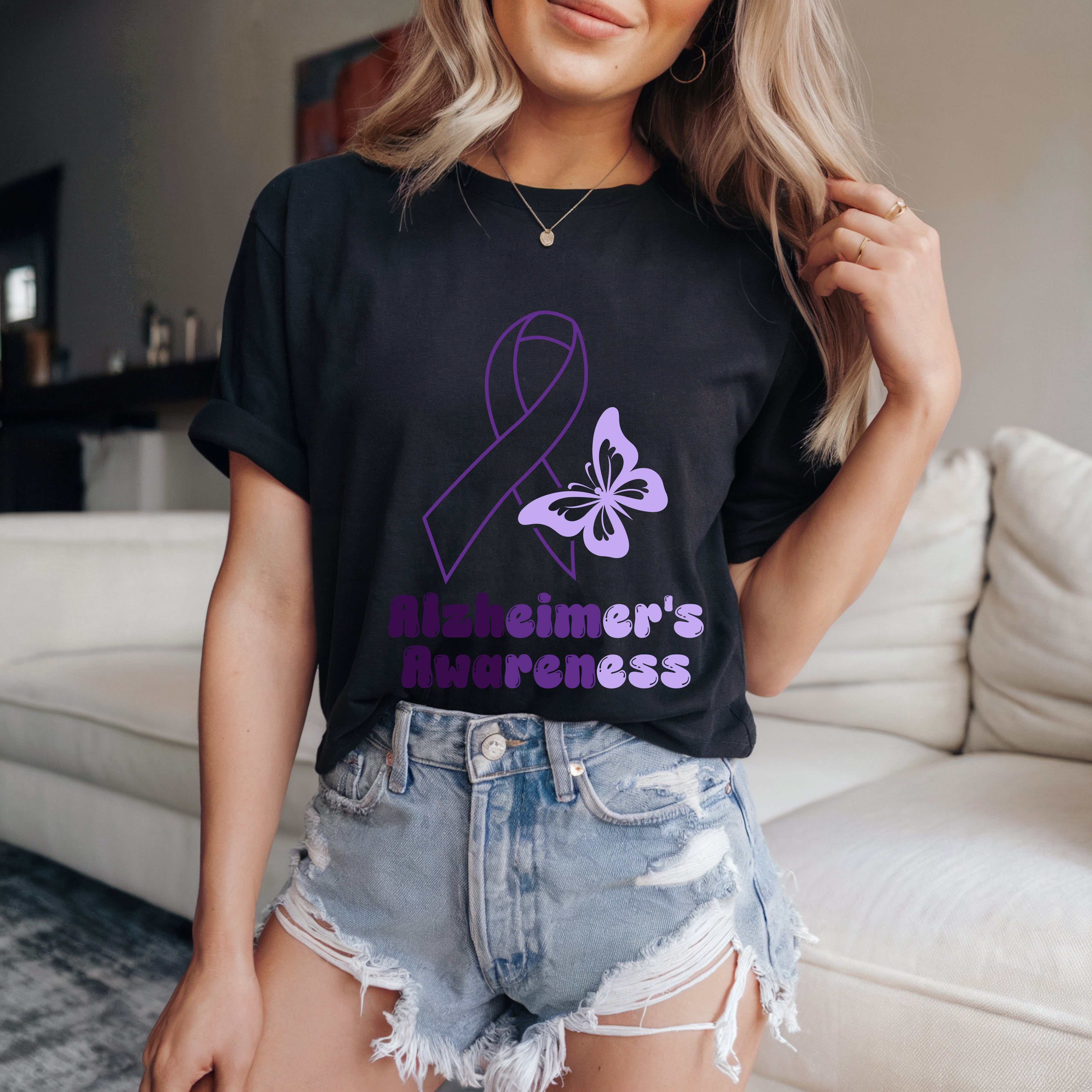 Alzheimer's Women's Printed Thin T-Shirt