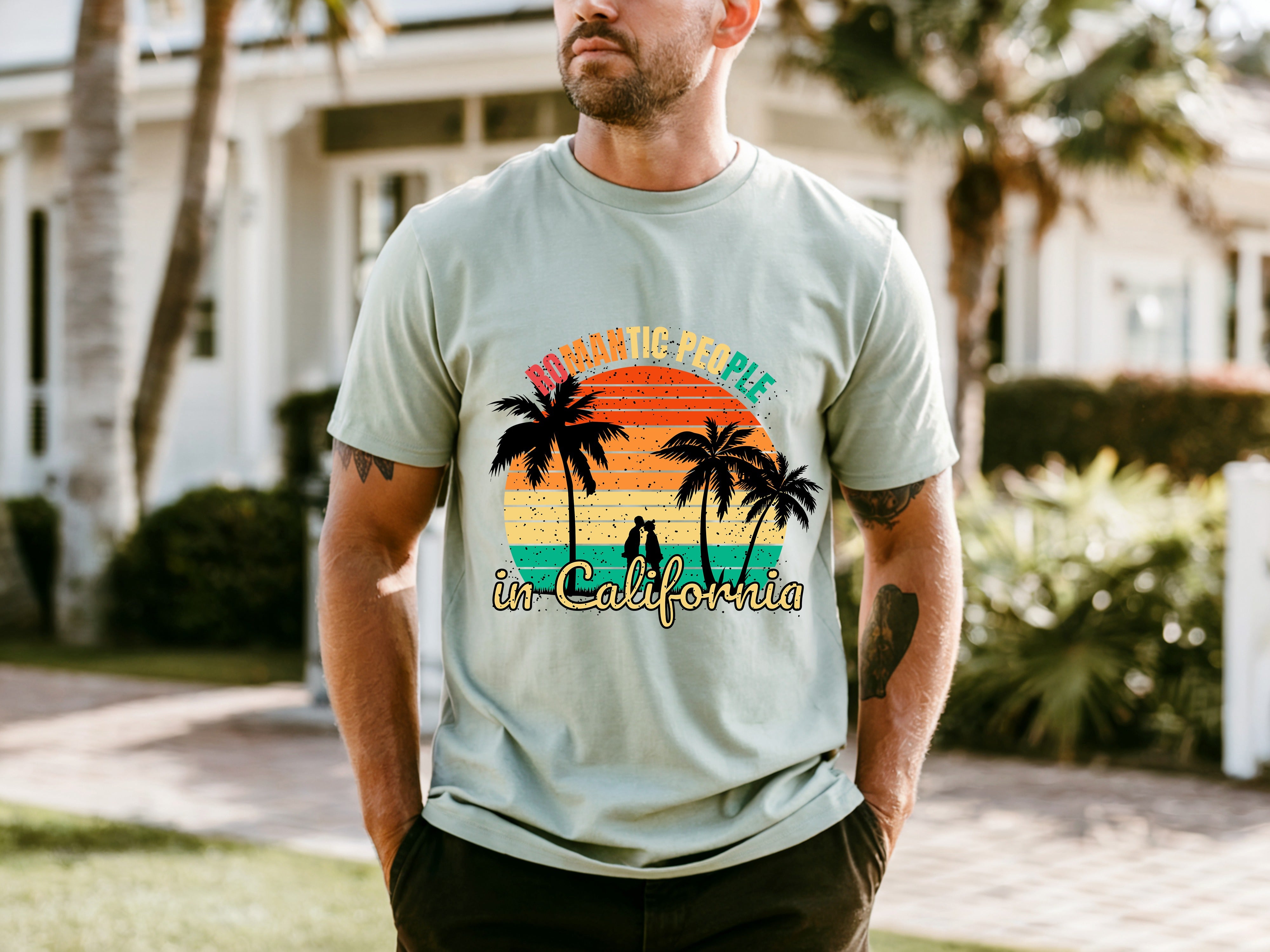 Couple On Vacation Men's Trendy All-Match Short-Sleeve