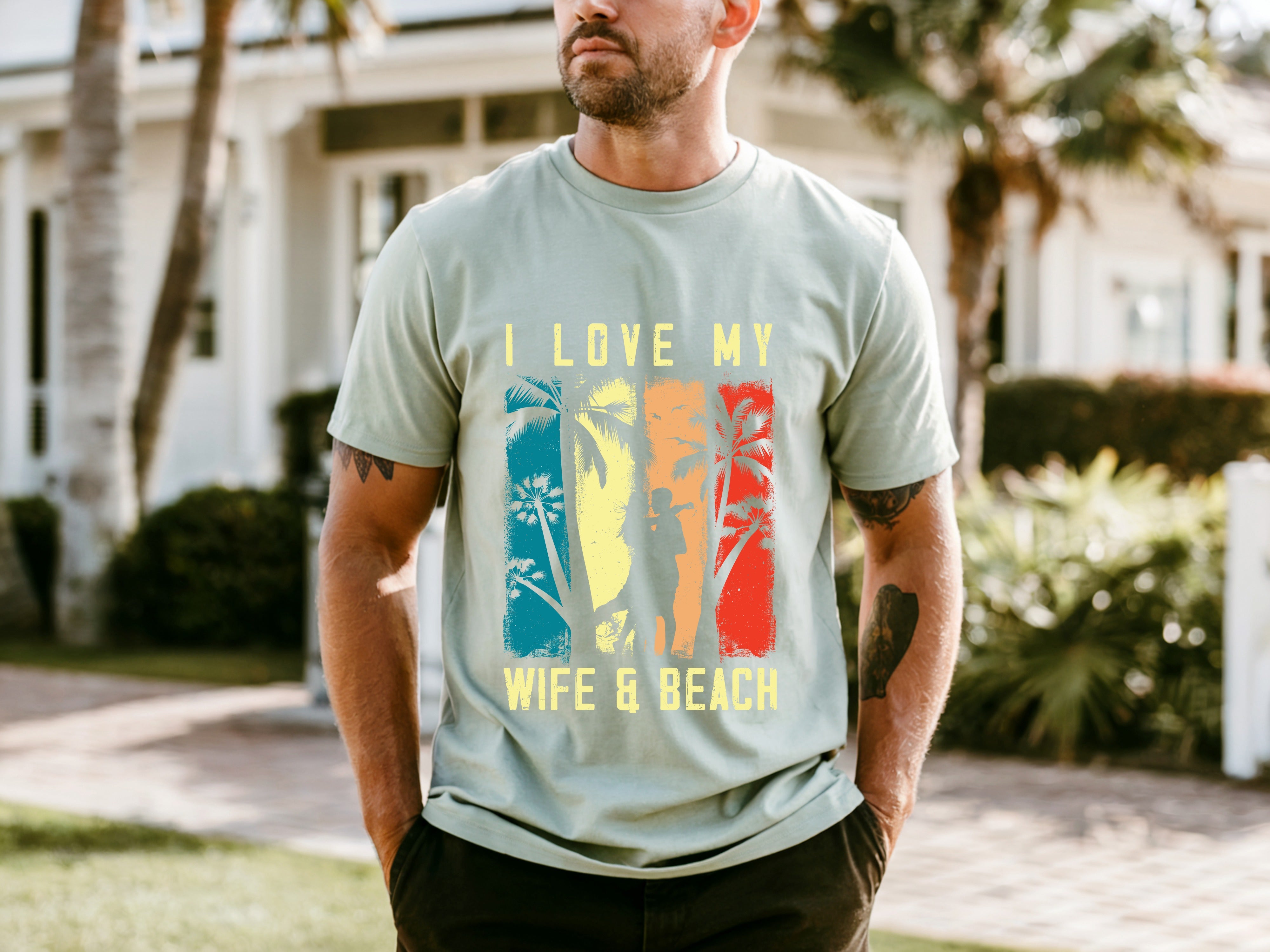 Couple On Vacation Unisex Creative Print T-shirt