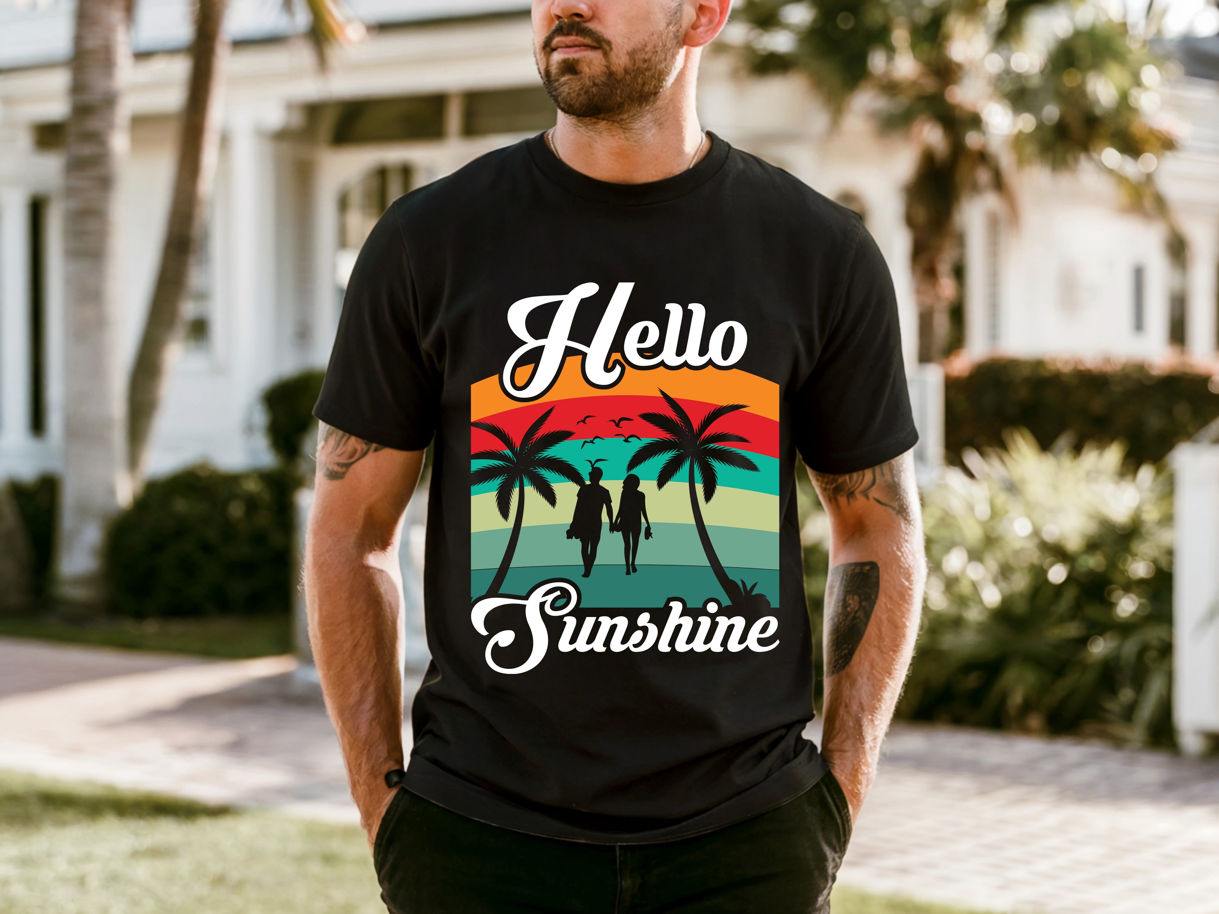 Couple On Vacation Men's Casual Sports Short Sleeves