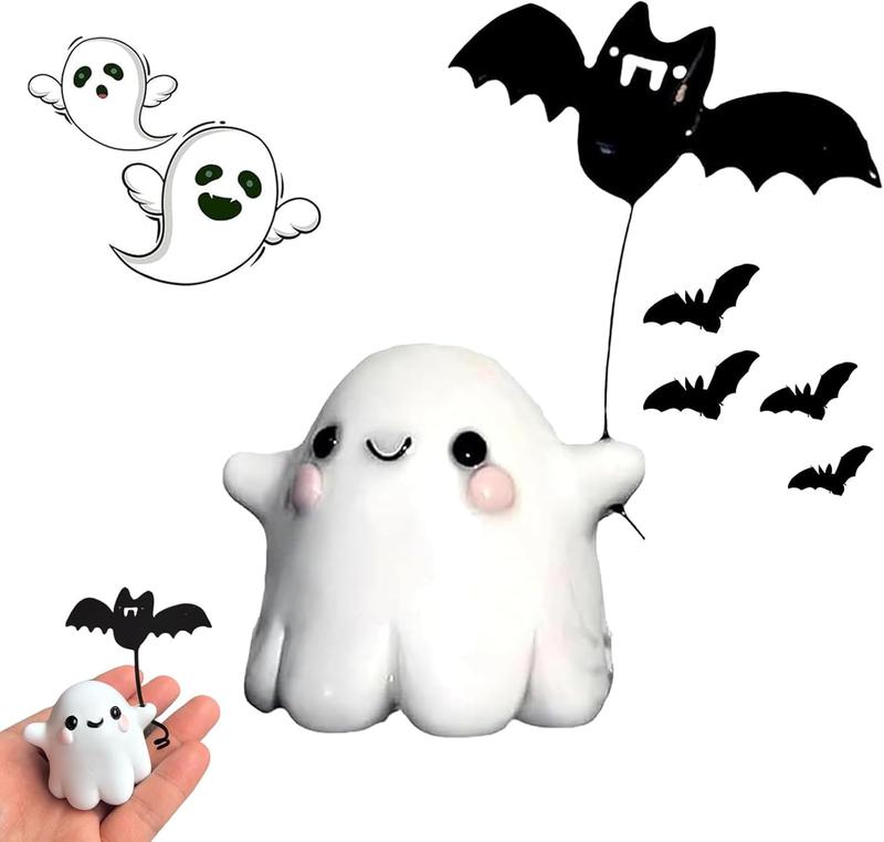 Cute Ghost Decoration, Spooky Resin Sculpture, Halloween Decoration for Indoor and Porch Decor
