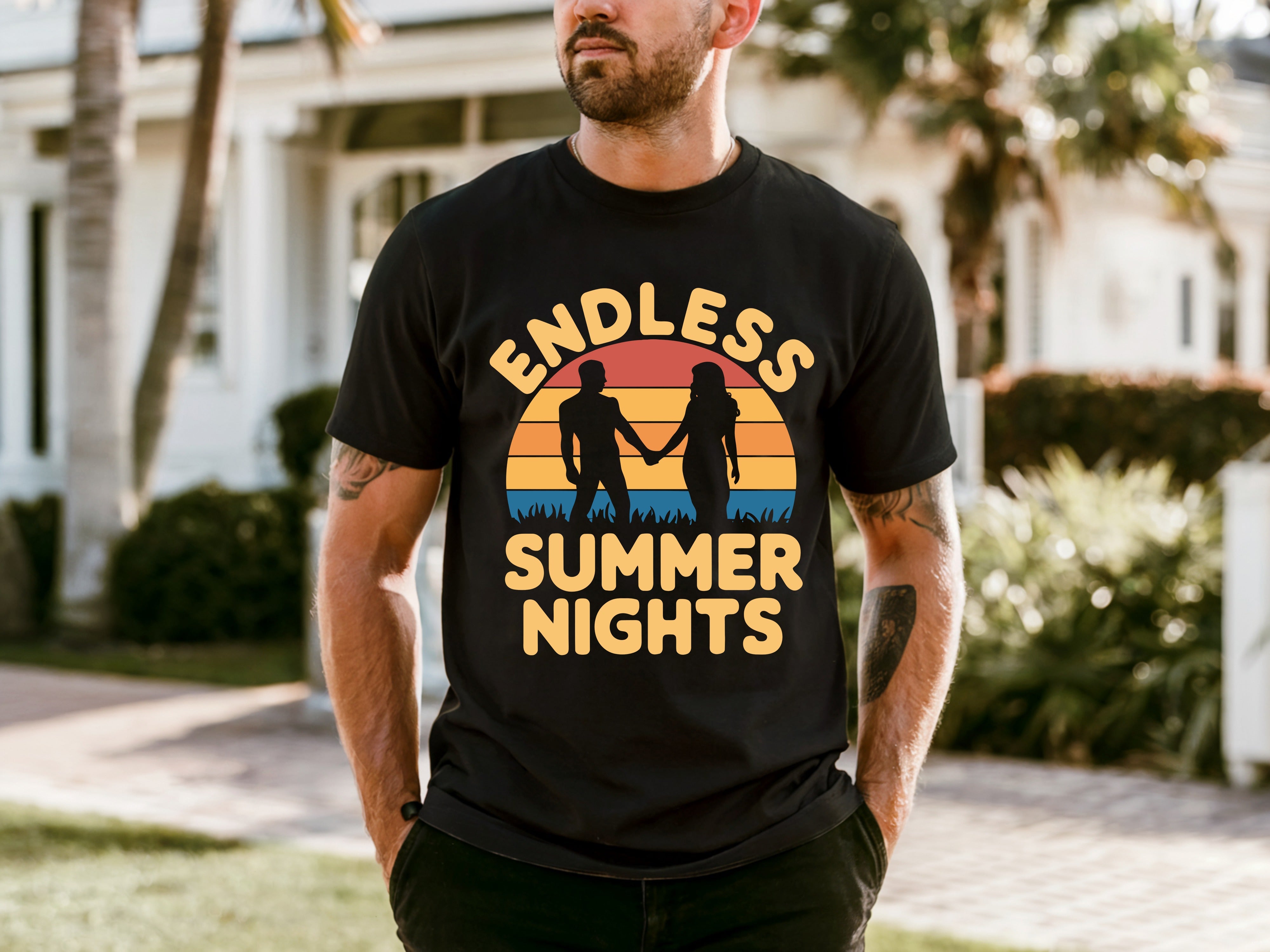 Couple On Vacation Men's Casual Sports T-shirt