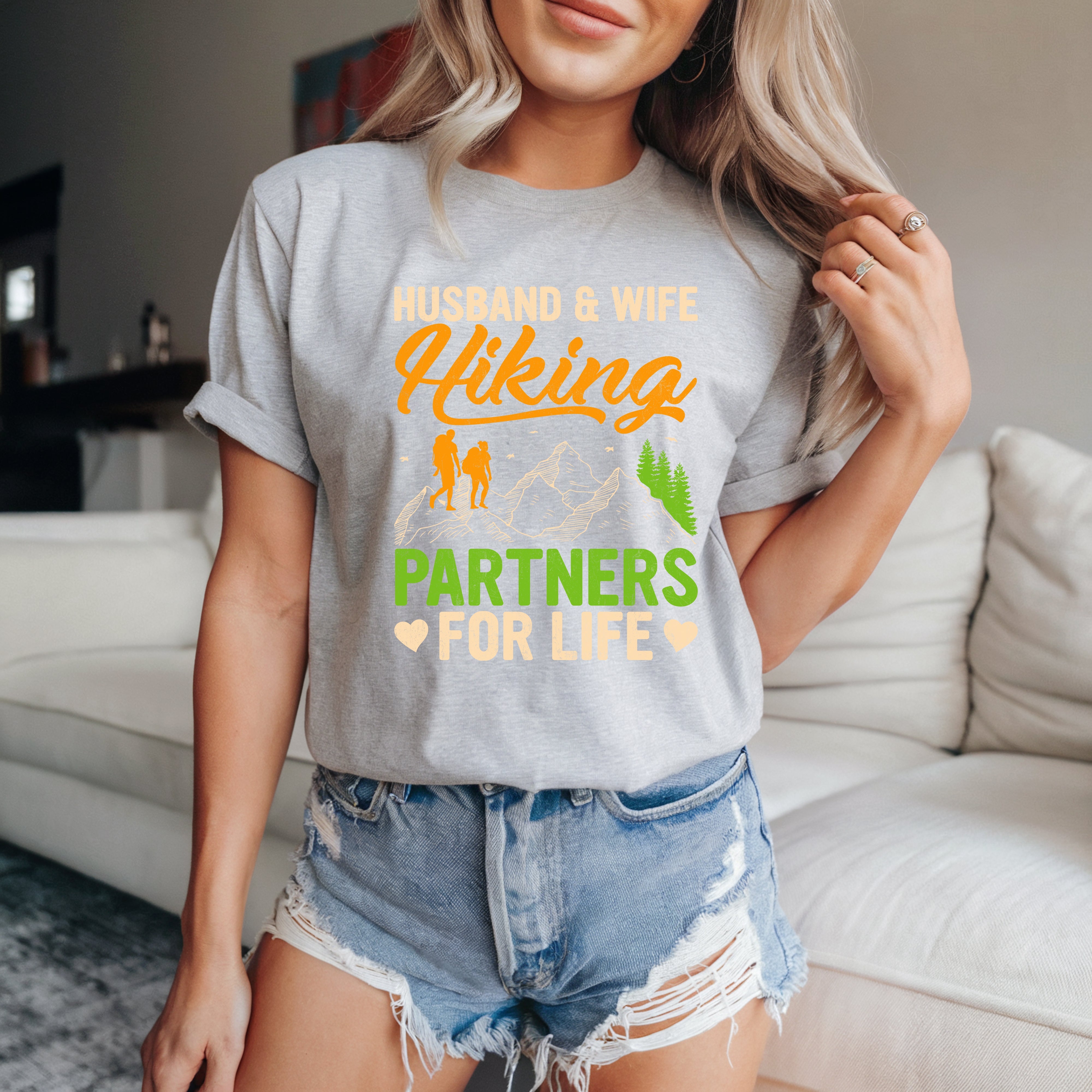 Couple On Vacation Women's Cartoon Cute Print Short Sleeves