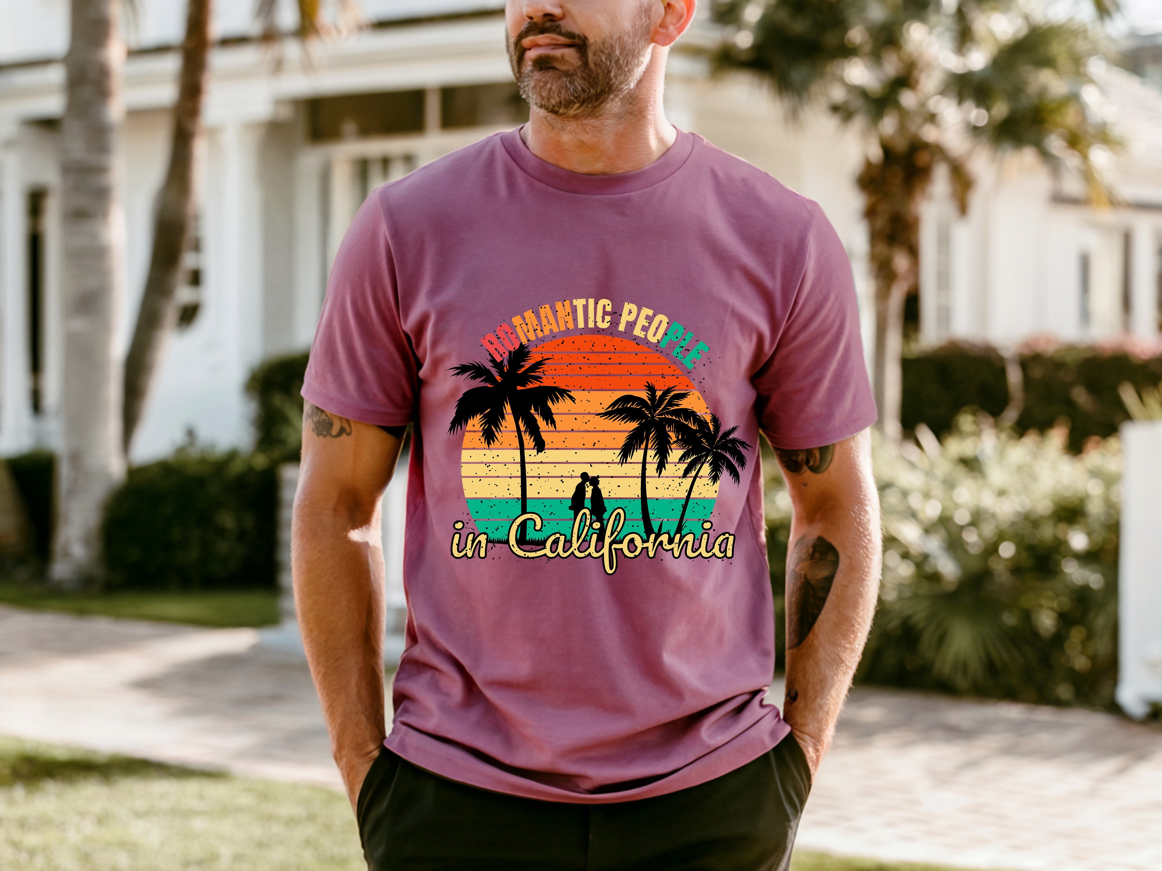 Couple On Vacation Men's Trendy All-Match Short-Sleeve