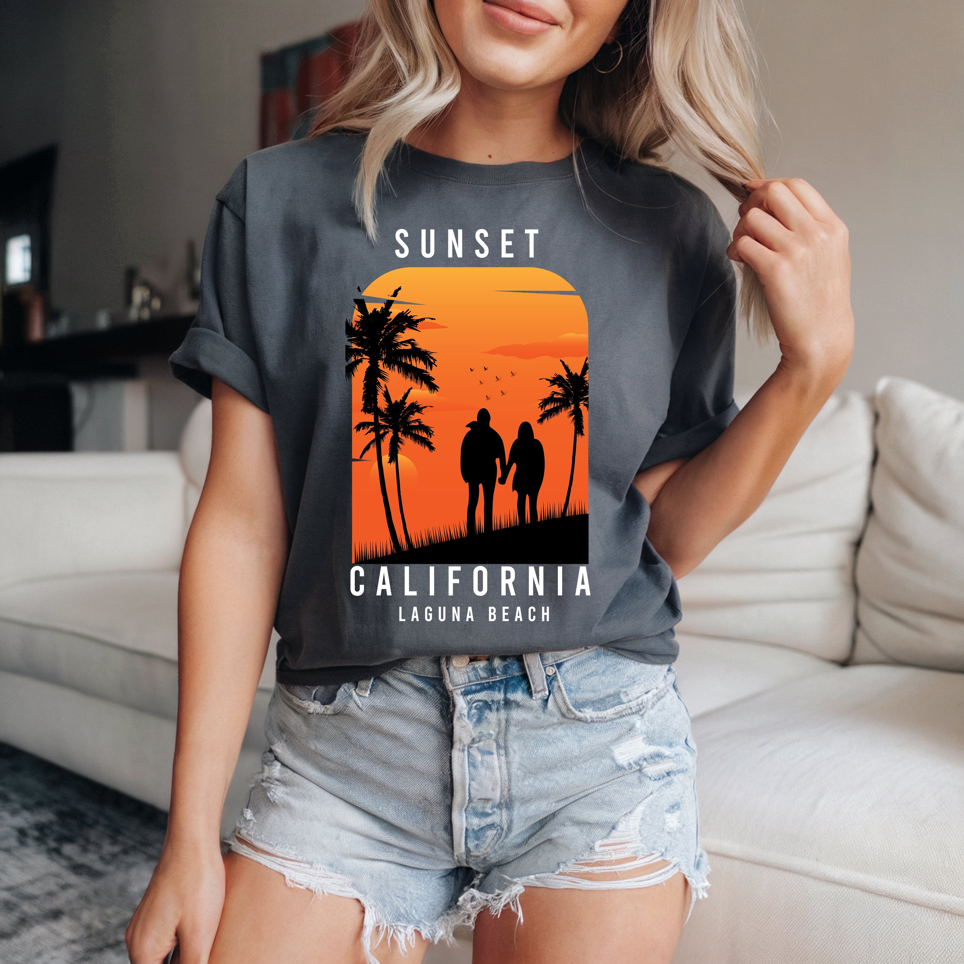 Couple On Vacation Women's Drop Shoulder Versatile Ins Short Sleeves