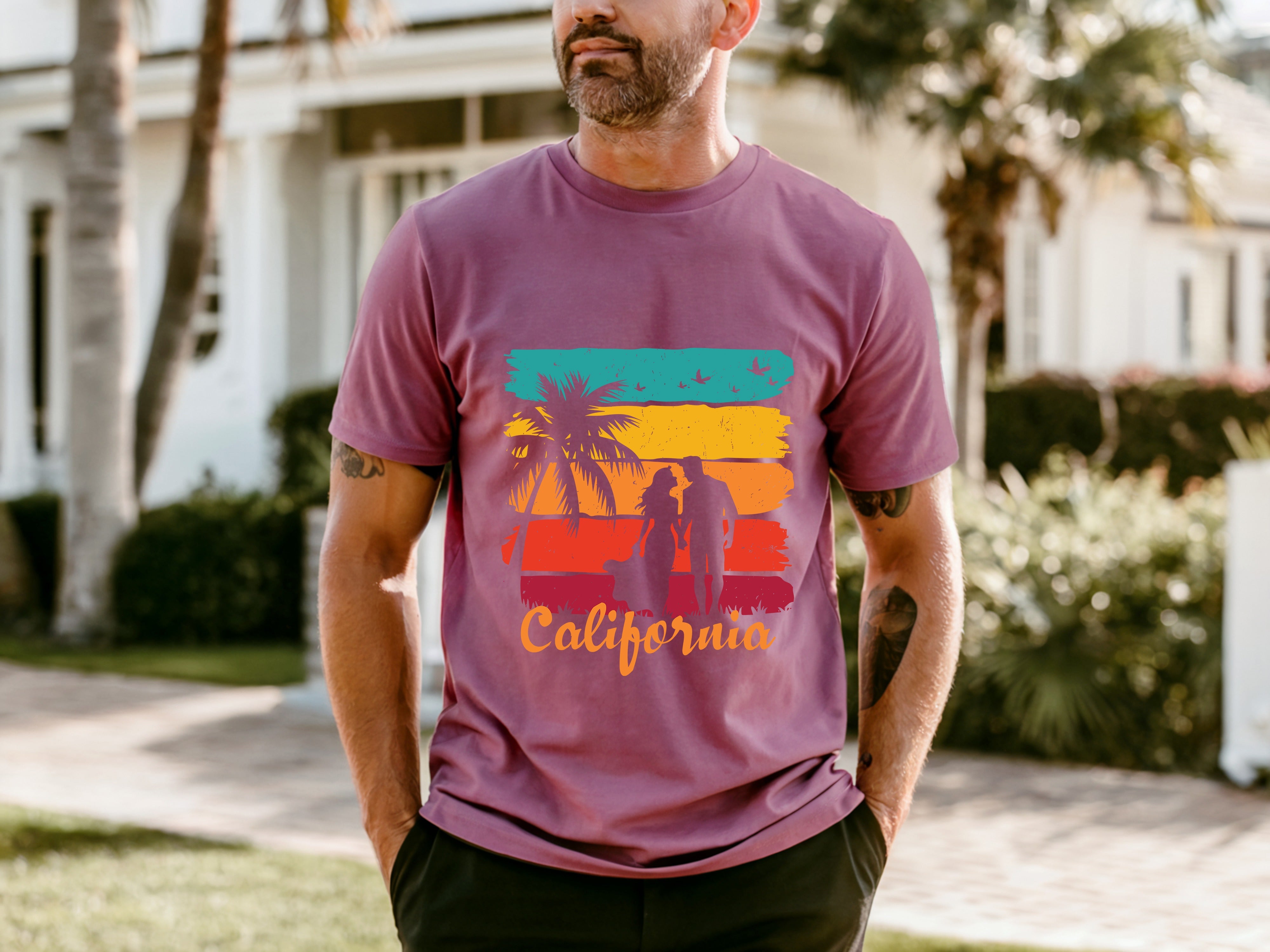 Couple On Vacation Men's Casual Sports T-shirt