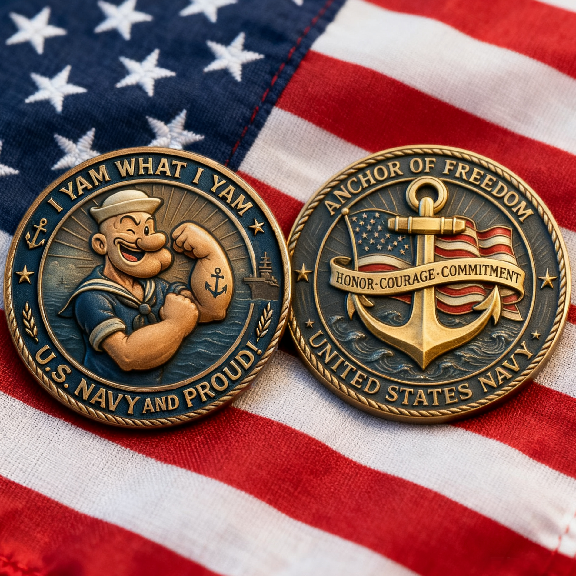 🇺🇸U.S. Navy Commemorative Cap & Coin – Anchor of Freedom⚓