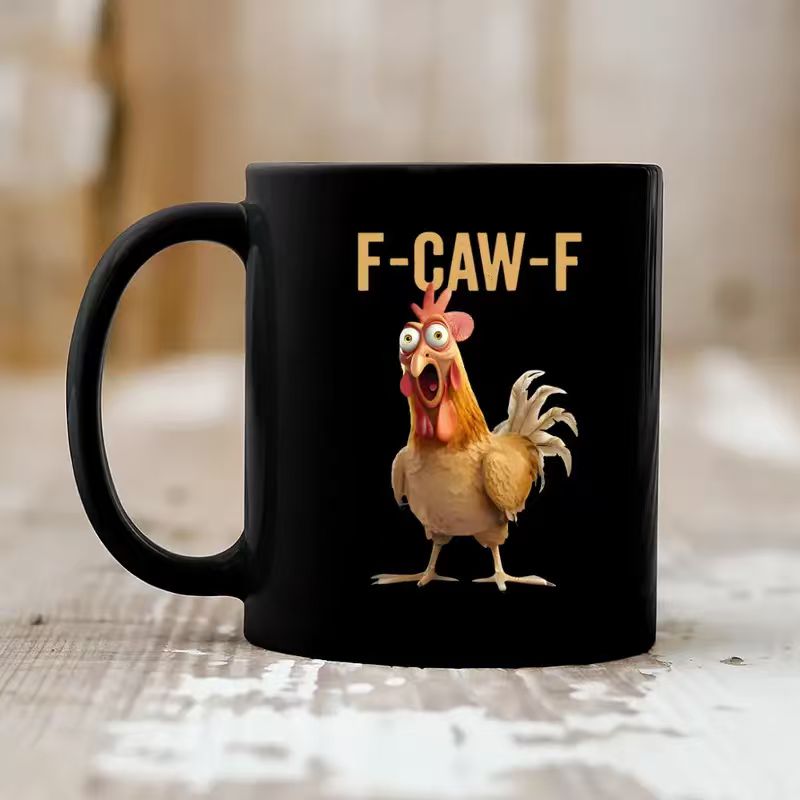 F-Caw-F Funny Chicken Mug, Chicken Humor, Rooster Mug, Funny Gift