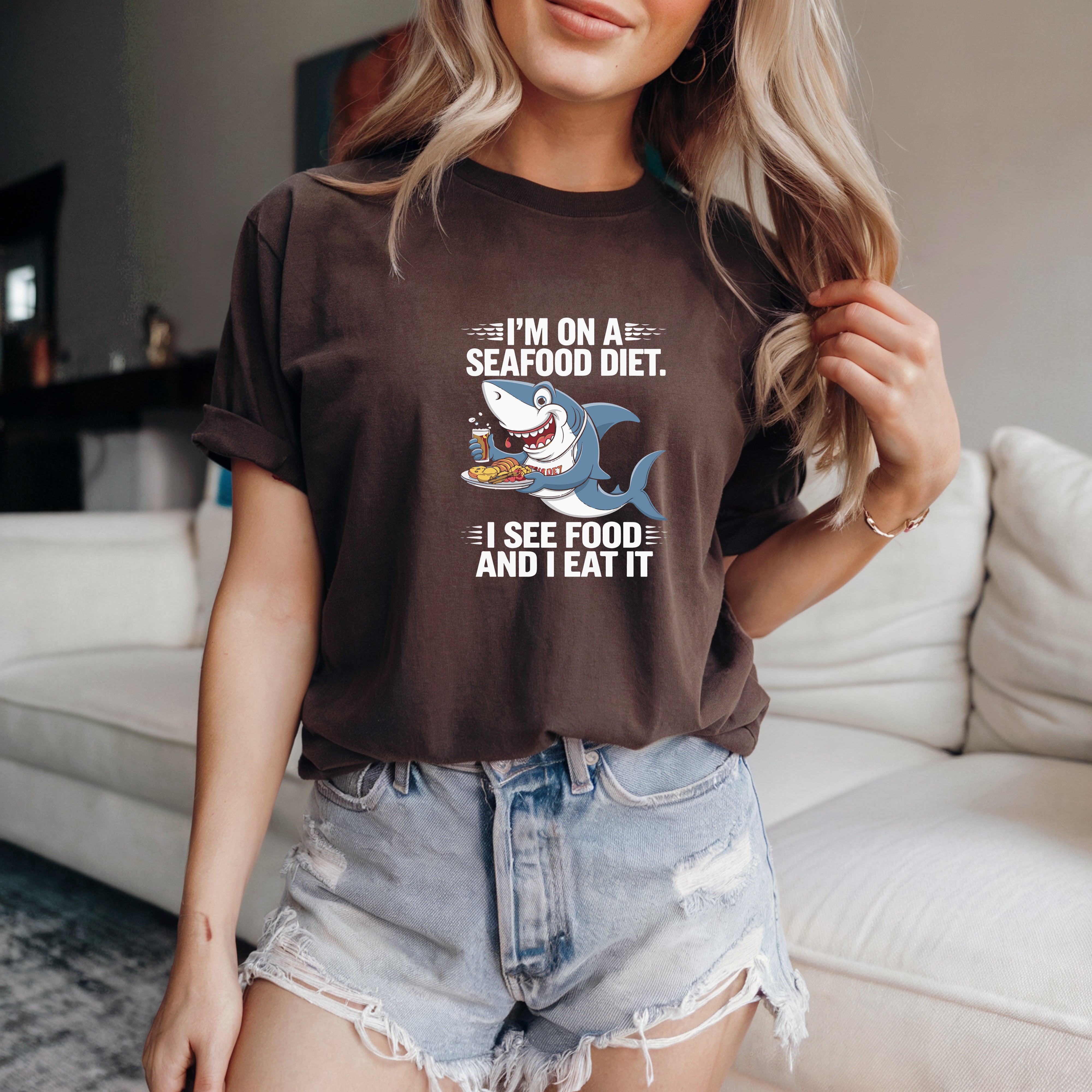 Jaws Women's Cartoon Cute Print T-shirt