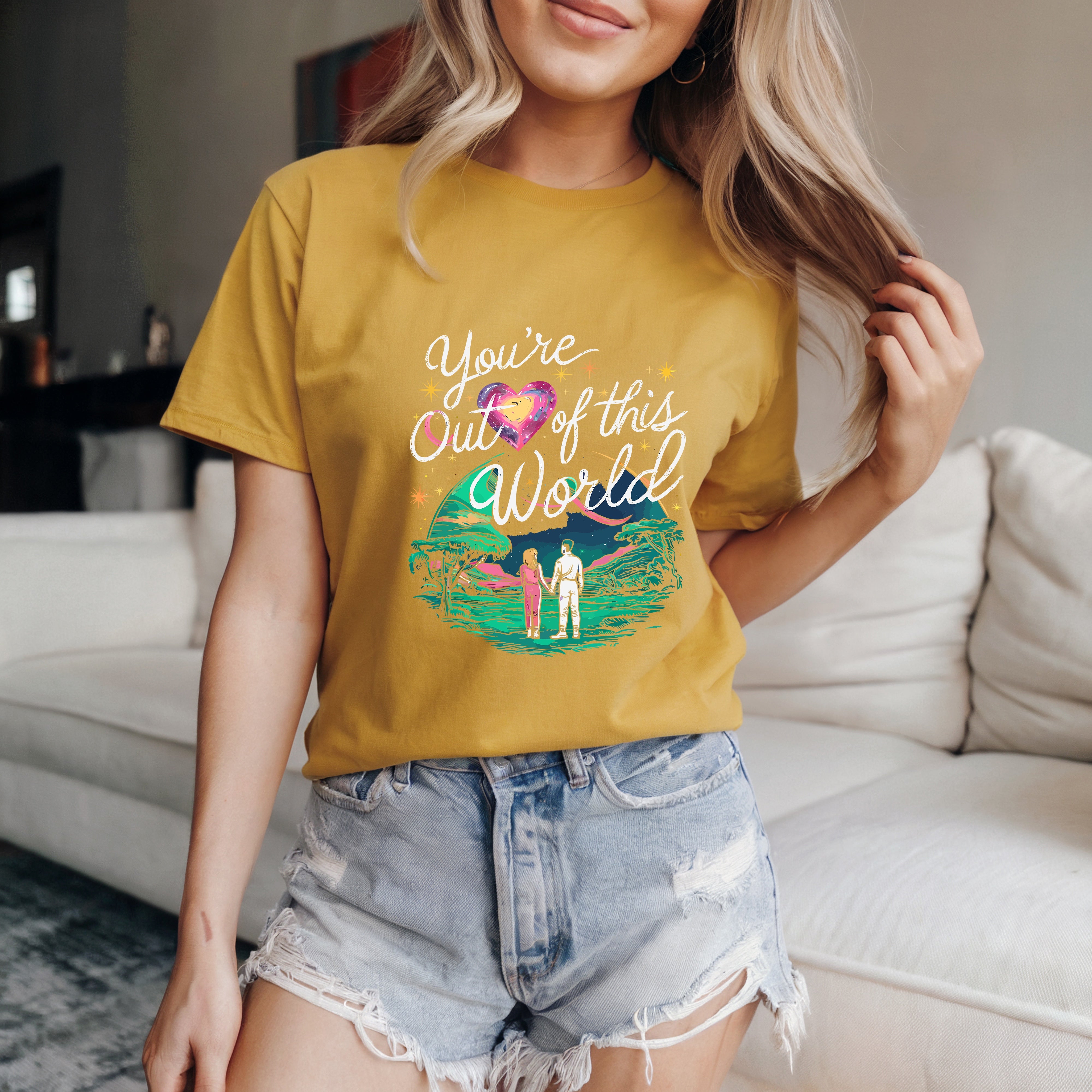 Couple On Vacation Women's Loose Short Sleeves