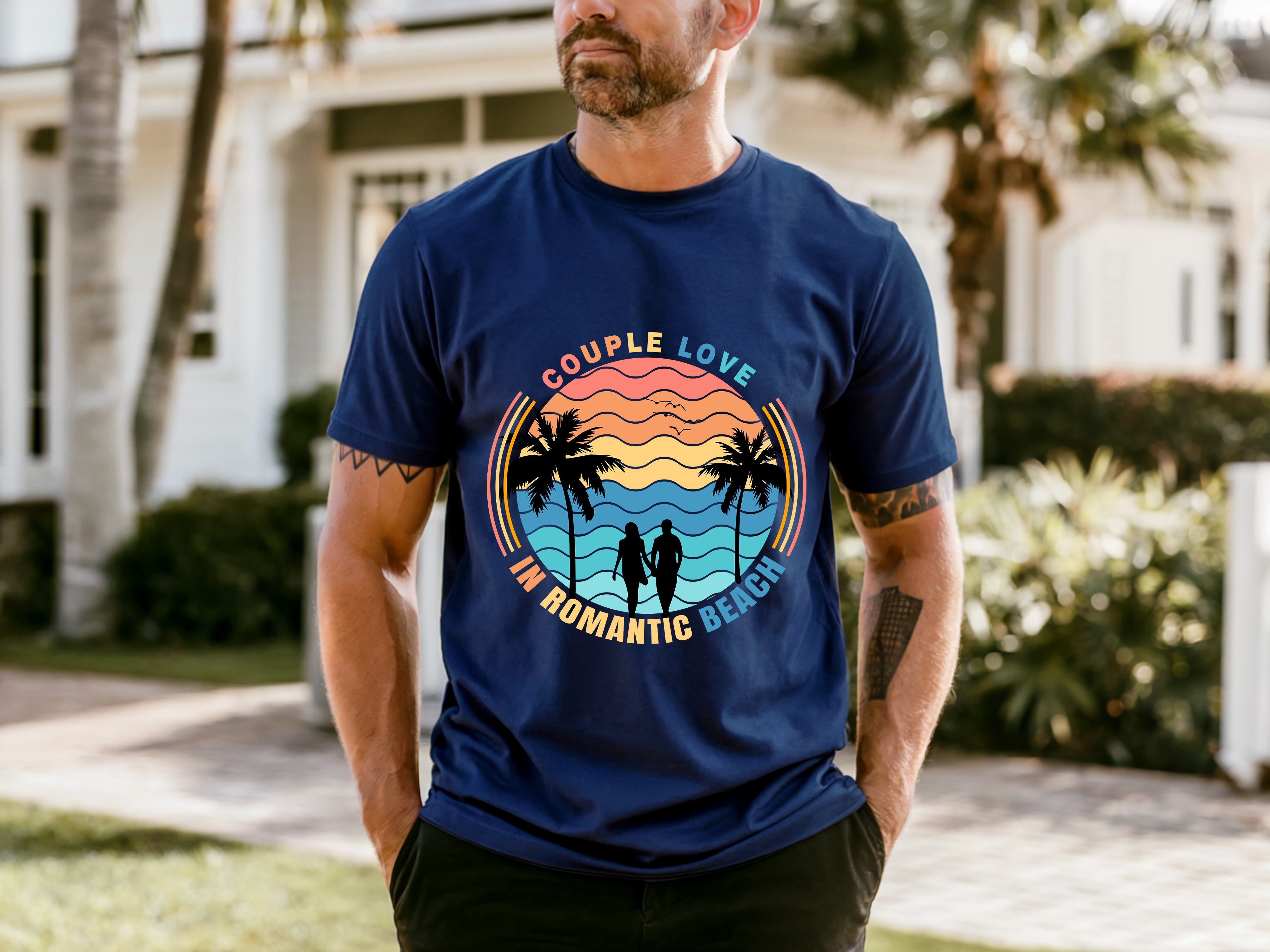 Couple On Vacation Comfortable Cotton Short Sleeves