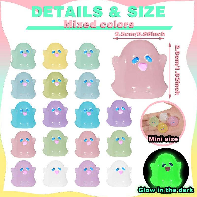Halloween Mini Glowing Resin Figures Glow-in-the-Dark Mini Ghost Party Favors