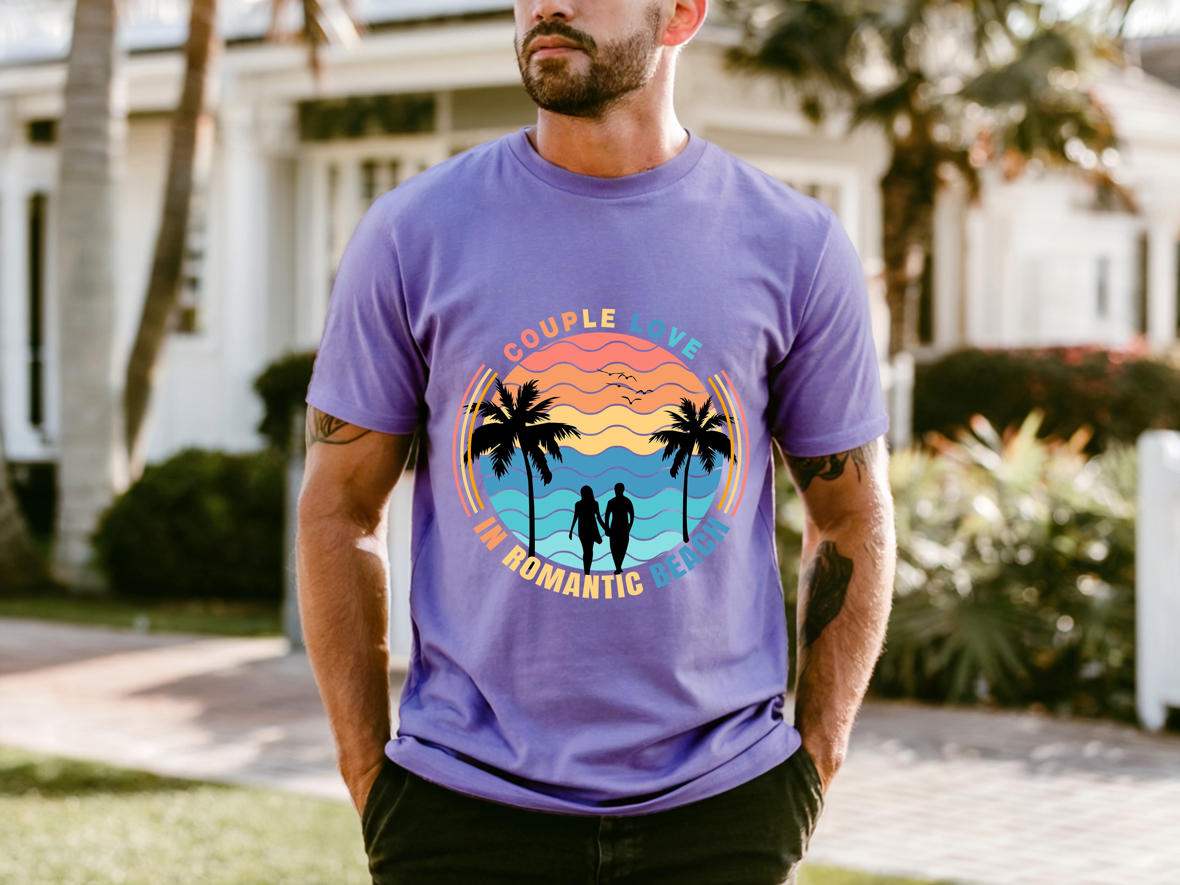 Couple On Vacation Comfortable Cotton Short Sleeves
