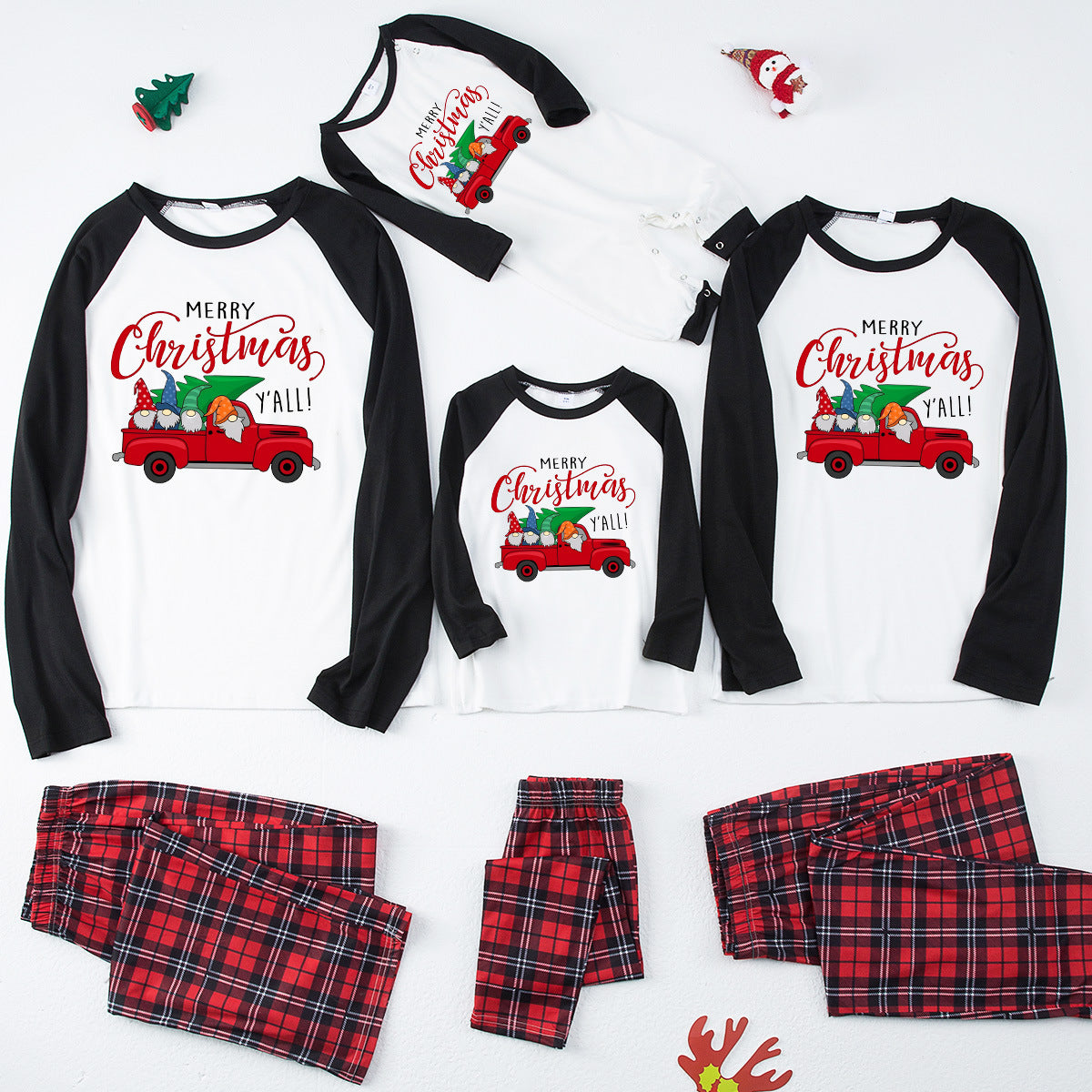 Truck Plaid Matching Family Christmas Pajamas | Adults, Kids & Dog Pajamas
