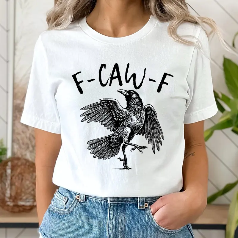 Funny Crow Shirt, F-Caw-F T-Shirt, Black Crow Sweatshirt, Raven Lover Gift, Funny Raven Sweater, Gothic Crow Tee