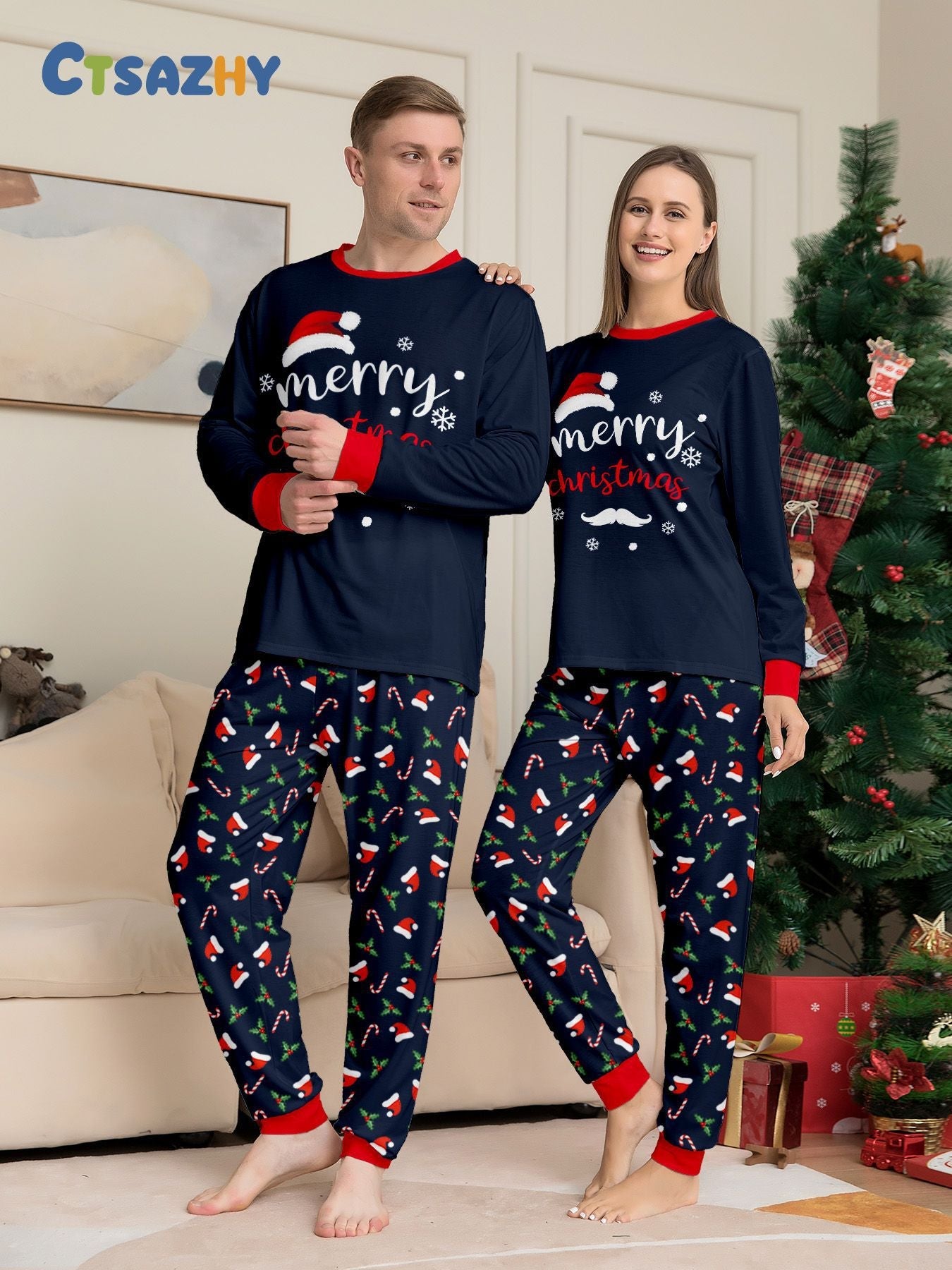 Blue Holidy Matching Family Christmas Pajamas | Adults, Kids & Dog Pajamas