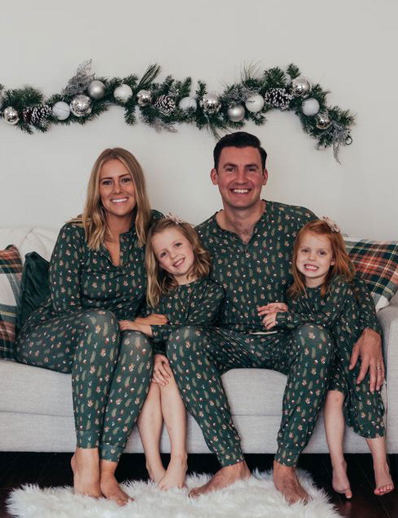 Green Christmas Tree Matching Family Christmas Pajamas-Dog Pajamas Included