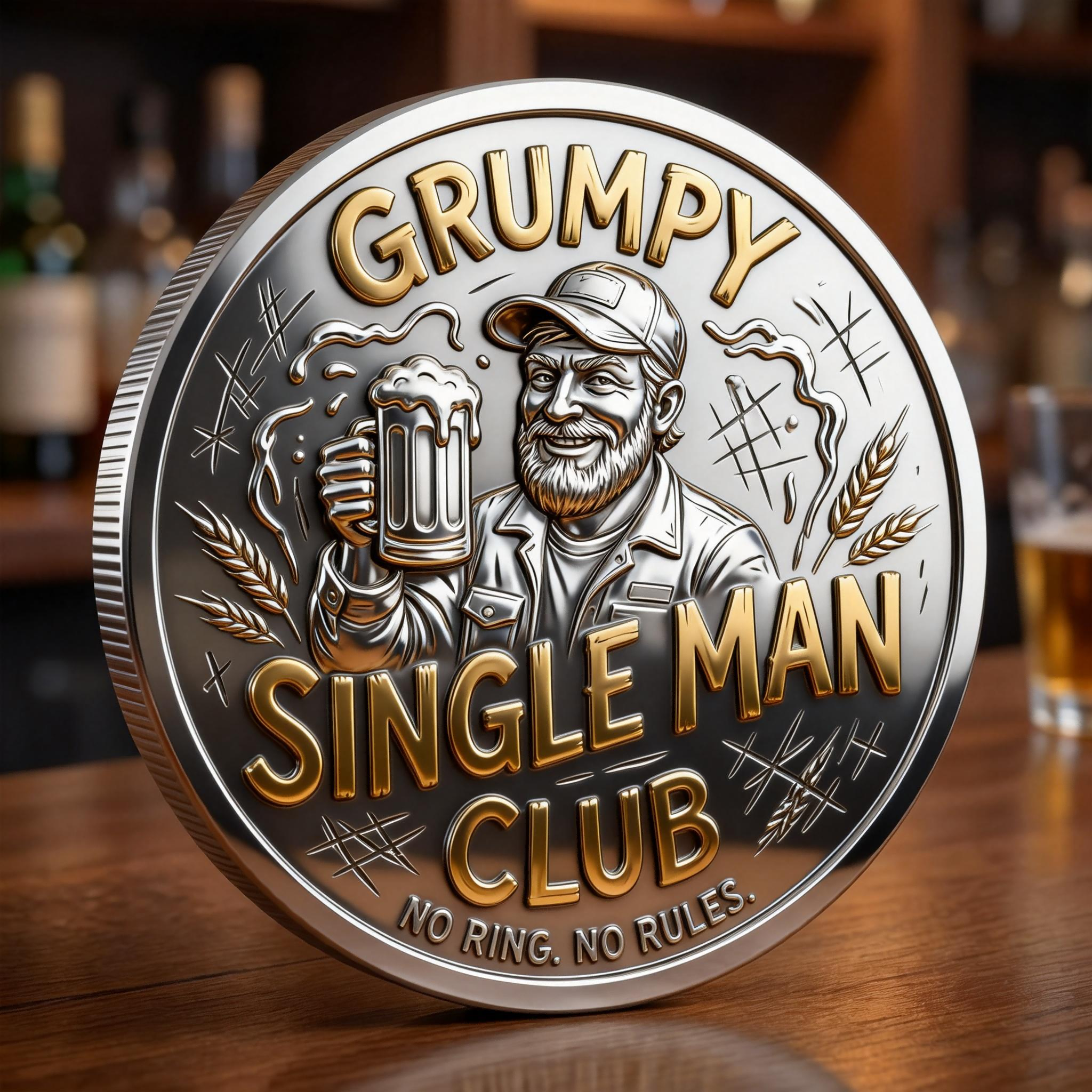 🍺 Grumpy Single Man Club Coin