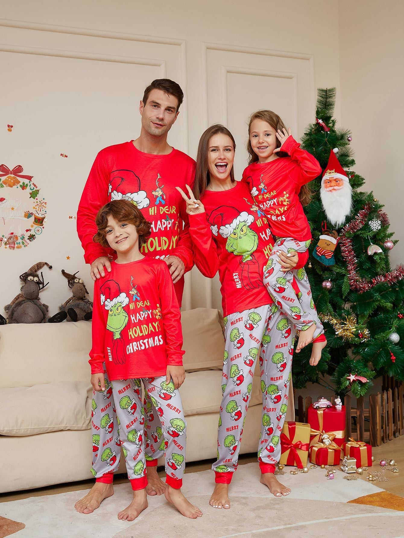 Classic Grinch Matching Family Christmas Pajamas| Adults, Kids & Dog Pajamas