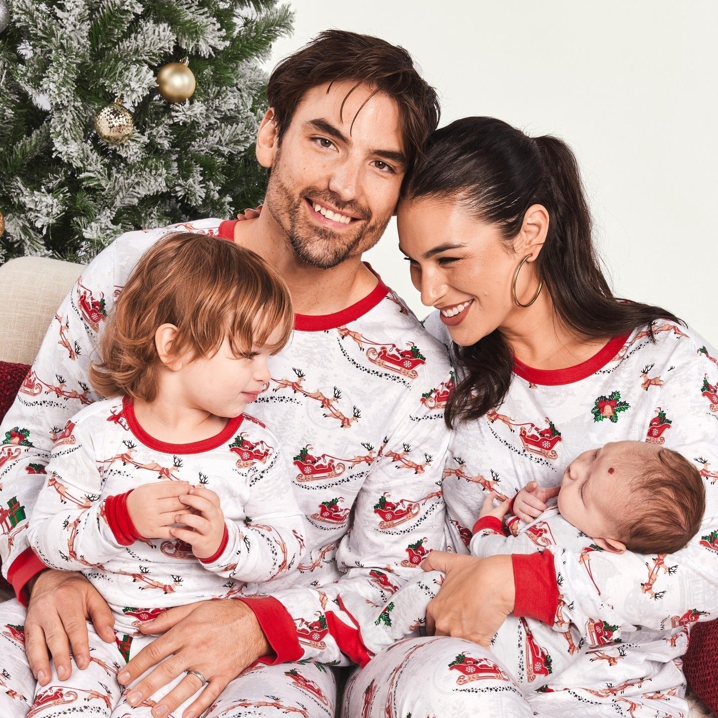 Christmas Reindeer and Snowman Print Matching Family Christmas Pajamas