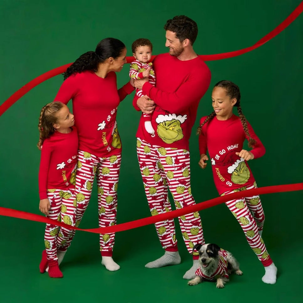 Go Grinch Matching Family Christmas Pajamas-Dog Pajamas Included