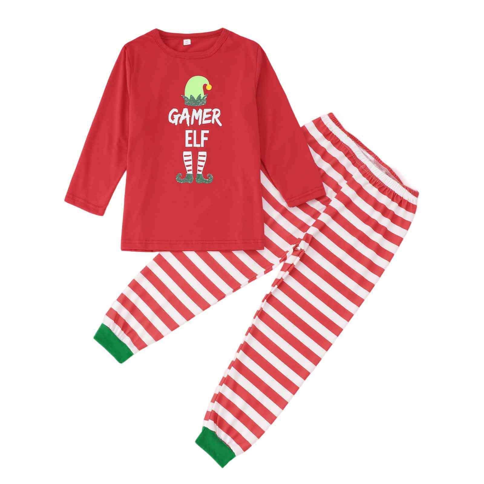 Can Stripe Elf Matching Family Christmas Pajamas
