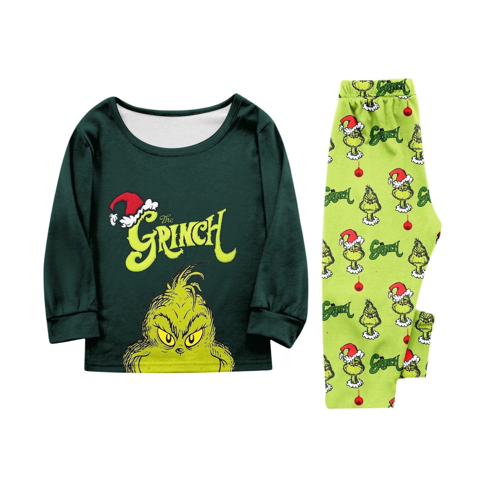 Cute Green Grinch Matching Family Christmas Pajamas